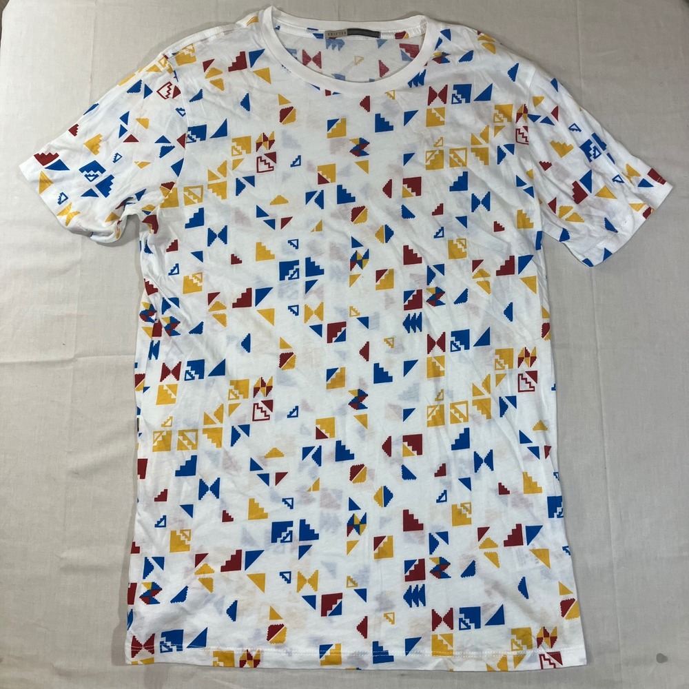 Drifter Mens Geometric Abstract Print T-Shirt White Size M Made in USA mk178st